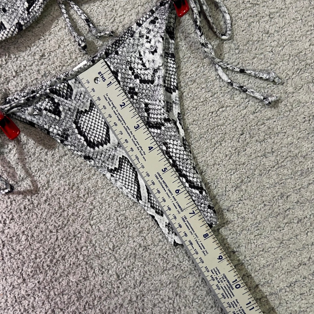 Unbranded Bikini Set Snakeskin S Black‎ White Animal Print Baddie Y2K Summer - Picture 5 of 9